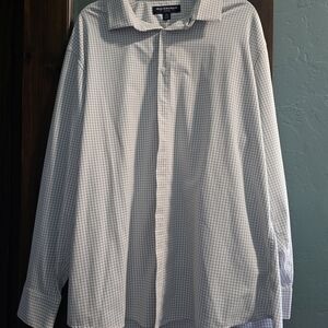 Mizzen+Main Men's White and Blue Checkered Shirt
